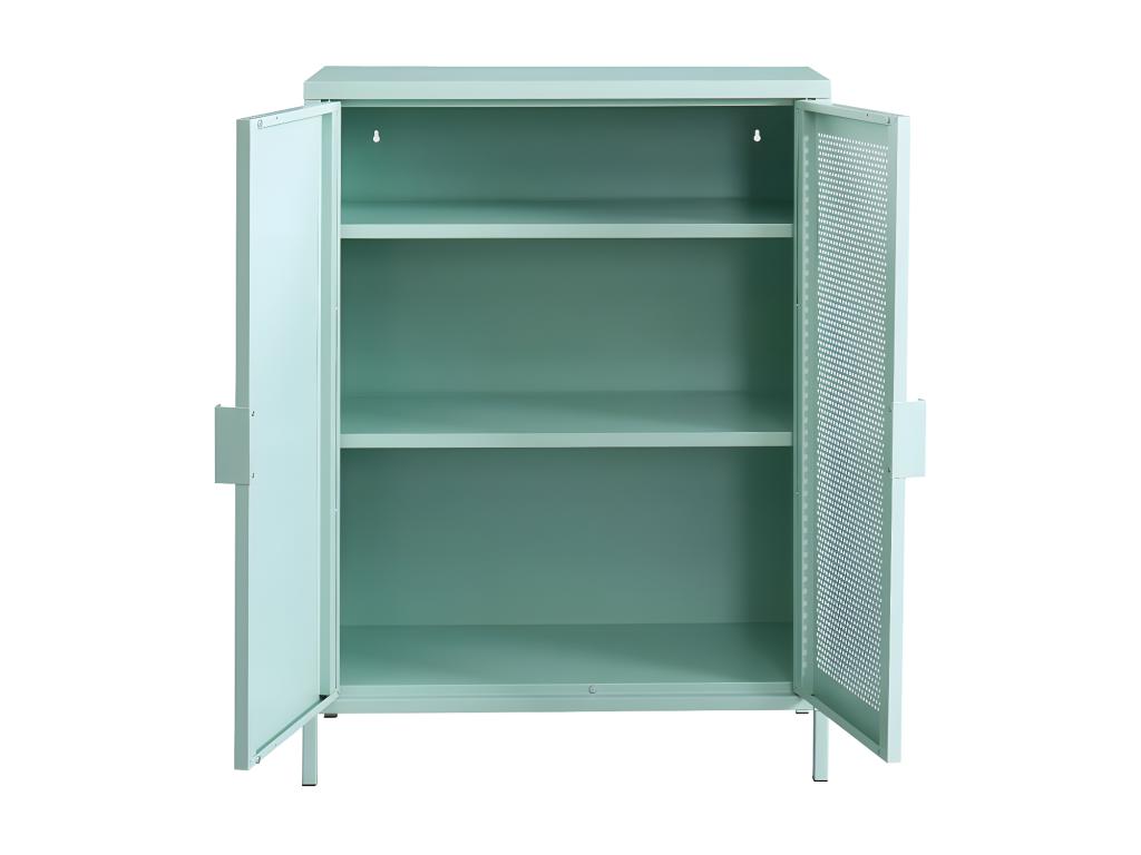 Mobenze - Buffet haut 2 portes en métal Mobenze H100cm - Vert menthe HVZX16041