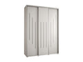 ARMOIRE Mobenze 8 À PORTES COULISSANTES 235.2/180/60 3 portes Blanc/Blanc/Argent JOSC64122