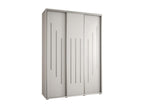ARMOIRE Mobenze 8 À PORTES COULISSANTES 235.2/180/60 3 portes Blanc/Blanc/Argent JOSC64122