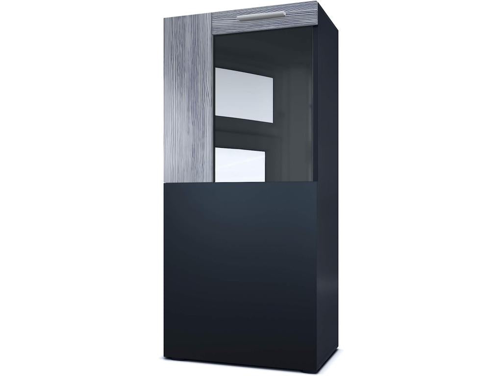 Vitrine Corps En Noir Mat/façades En Noir Mat Avec Une Bordure En Mobenze-anthracite ONQY81875