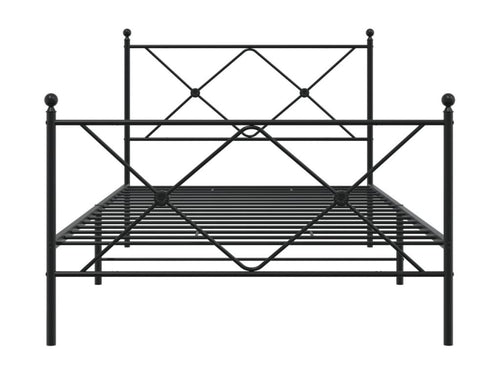 Cadre de lit métal avec tête de lit-pied de lit noir 107x203 UHAK30788