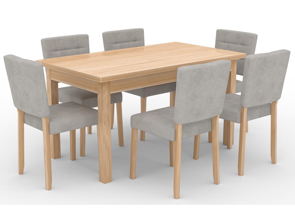 Chaise moderne en Mobenze naturel de hêtre et tissu au choix Kloba-Tissu 27126 RZUM18357