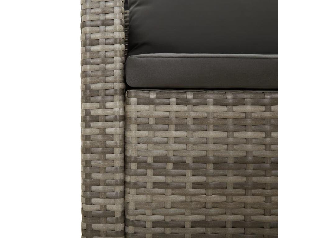 Salon de jardin 5 pcs avec coussins Gris Résine tressée COSH54605