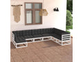Salon de jardin 8 pcs avec coussins Bois de pin massif WKAJ17665
