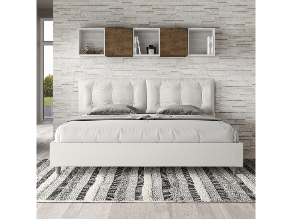 Lit Luxameub taille coffre rembourré 200x200 similicuir blanc Luxameub Large VHLC81272