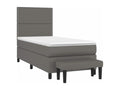 Lit à sommier tapissier avec matelas Gris 100x200 cm Similicuir IZXG42731