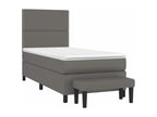 Lit à sommier tapissier avec matelas Gris 100x200 cm Similicuir IZXG42731