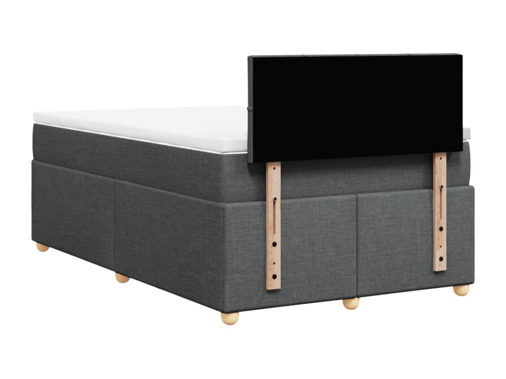 Sommier à Boislis de lit avec matelas Gris foncé 120x200cm Tissu FMDM15075
