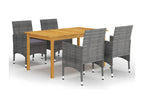 Ensemble de salle à manger de jardin 5 pcs Gris 34 OSHO45523