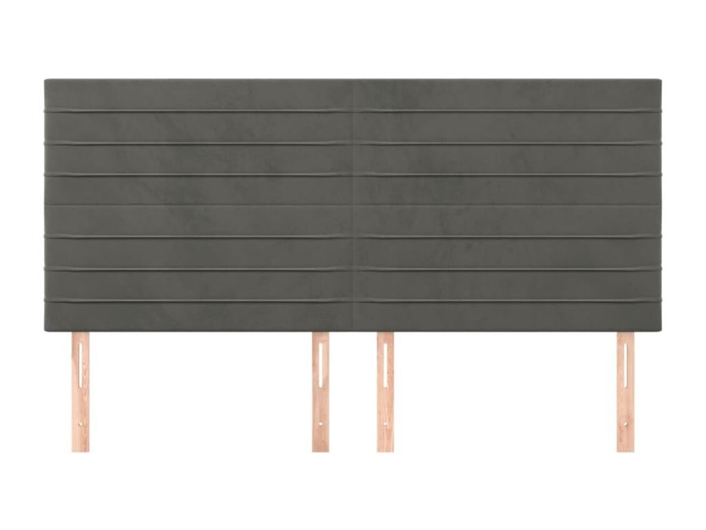Tête de lit 4 pièces Gris foncé 100x5x78/88 cm Velours EHWA24421