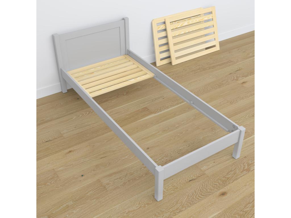 Lit simple en Mobenze N02 Gris 90x200 HEPG26956