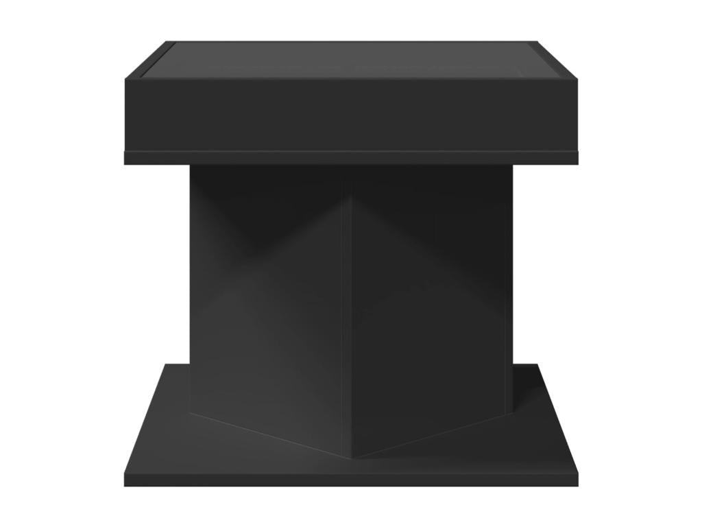 Table basse avec LED noir 50x50x45 cm bois d'ingénierie UDBD39708