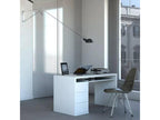 Bureau blanc moderne 3 tiroirs style moderne 110x60 cm Mobenze PTPC11461