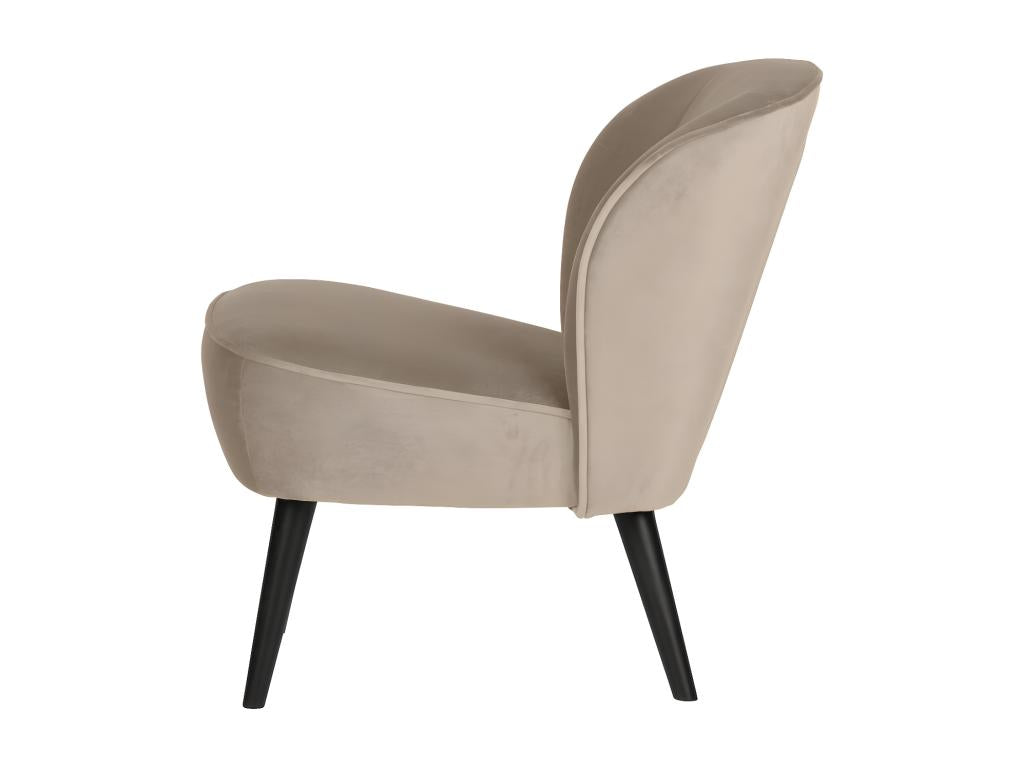 Boislis - Fauteuil en velours beige élégant OCWD22162