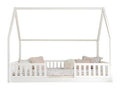 Lit cabane 140x200 barrières et sommier inclus pieds 1 cm Luxameub Blanc LKMJ62435