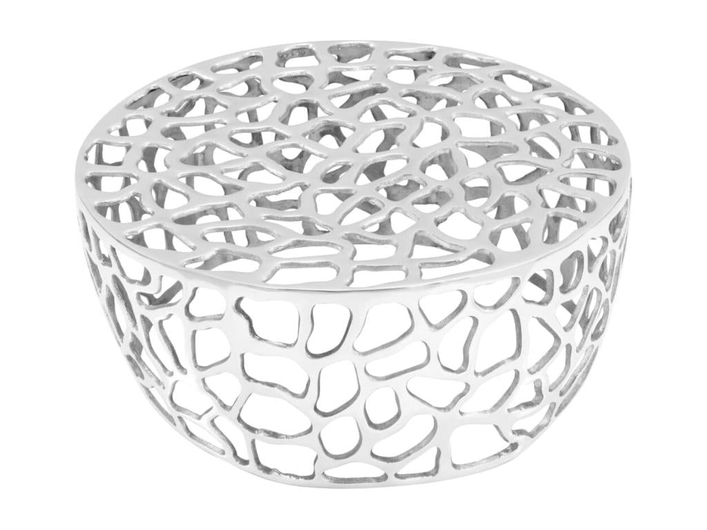 Table basse Aluminium moulé 70x30 cm Argenté QYVH30603