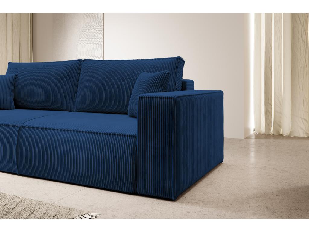 Canapé convertible - 257x102 cm - 3 places - bleu marine - Mobenze CUHP03381