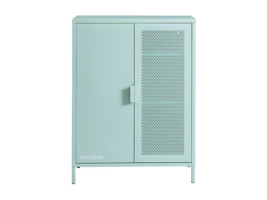 Mobenze - Buffet haut 2 portes en métal Mobenze H100cm - Vert menthe HVZX16041