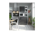 Mobenze Buffet de cuisine L 80 cm - Gris brillant QUYF13013