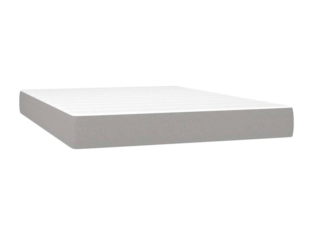 Lit à sommier tapissier avec matelas Gris clair 140x200cm Tissu ZRRR22806