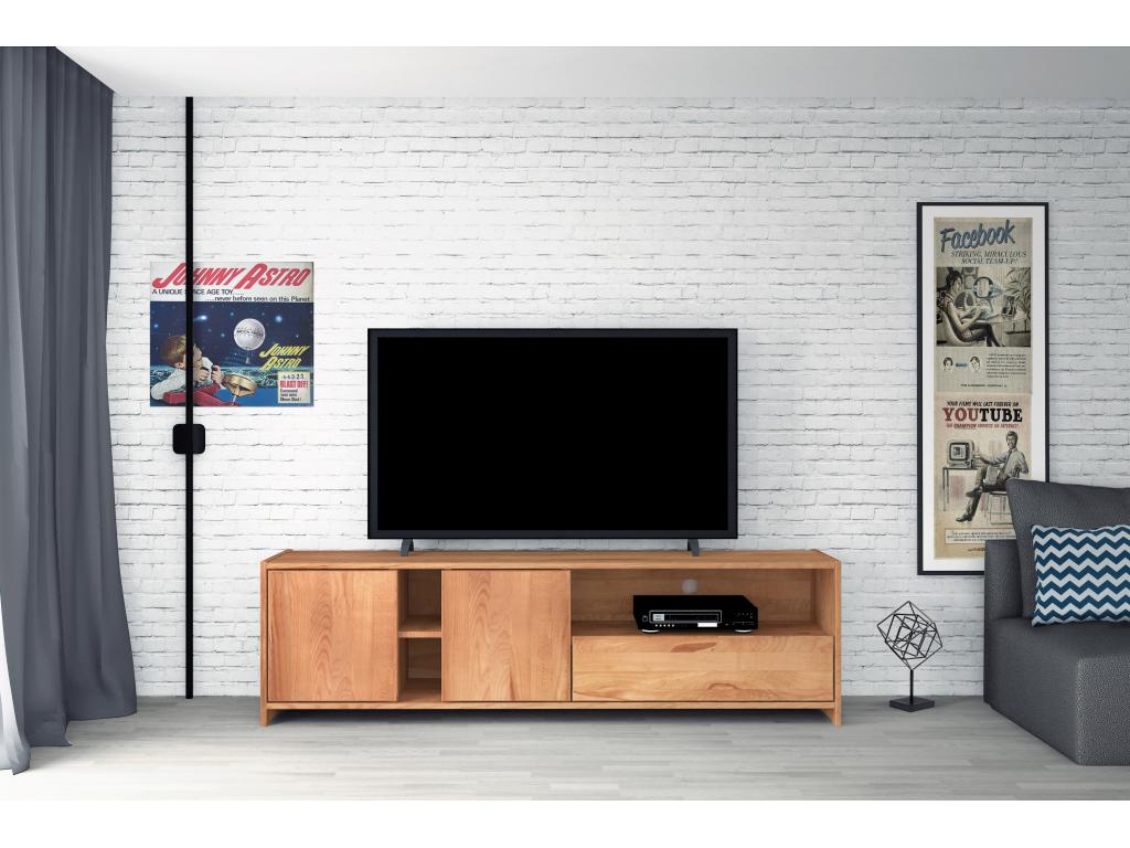 Mobenze - Meuble TV en cœur de hêtre finition à l'huile naturelle GAJX08514