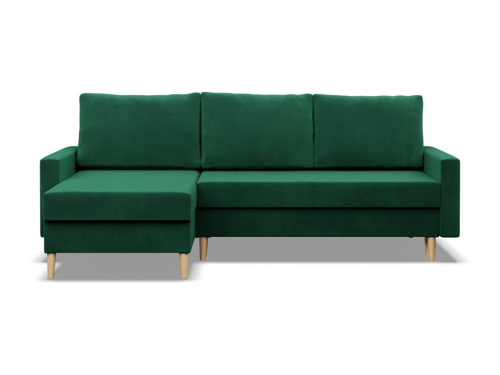 Canapé d'angle avec fonction couchage Coussin réversible Vert MYYG42650