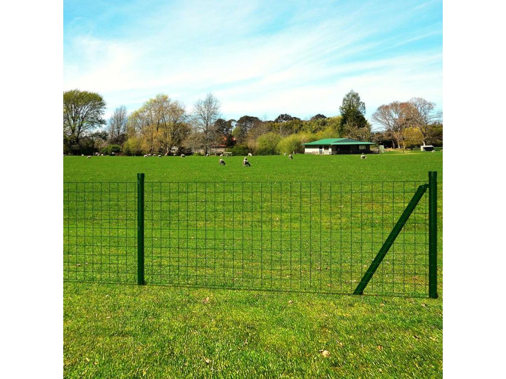 Clôture Euro Acier 10x1,2 m Vert AQSU53171