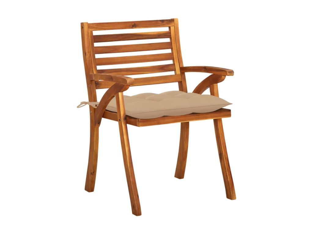 Chaises de jardin avec coussins lot de 8 Bois d'Boislis solide NGEF25340