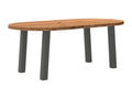 Table à manger marron clair bois de chêne massif ovale SYBX31505