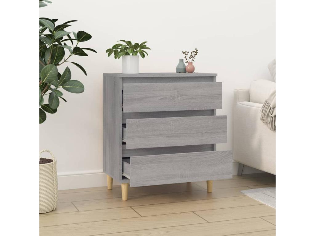 Buffet Luxameub gris 60x35x70 cm Bois d'ingénierie BCPT07925