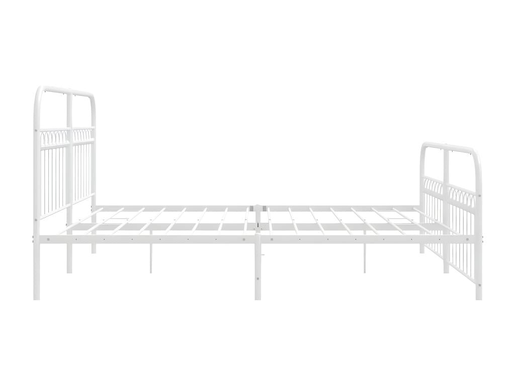 Cadre de lit métal avec tête de lit/pied de lit blanc 183x213cm ULPE79991