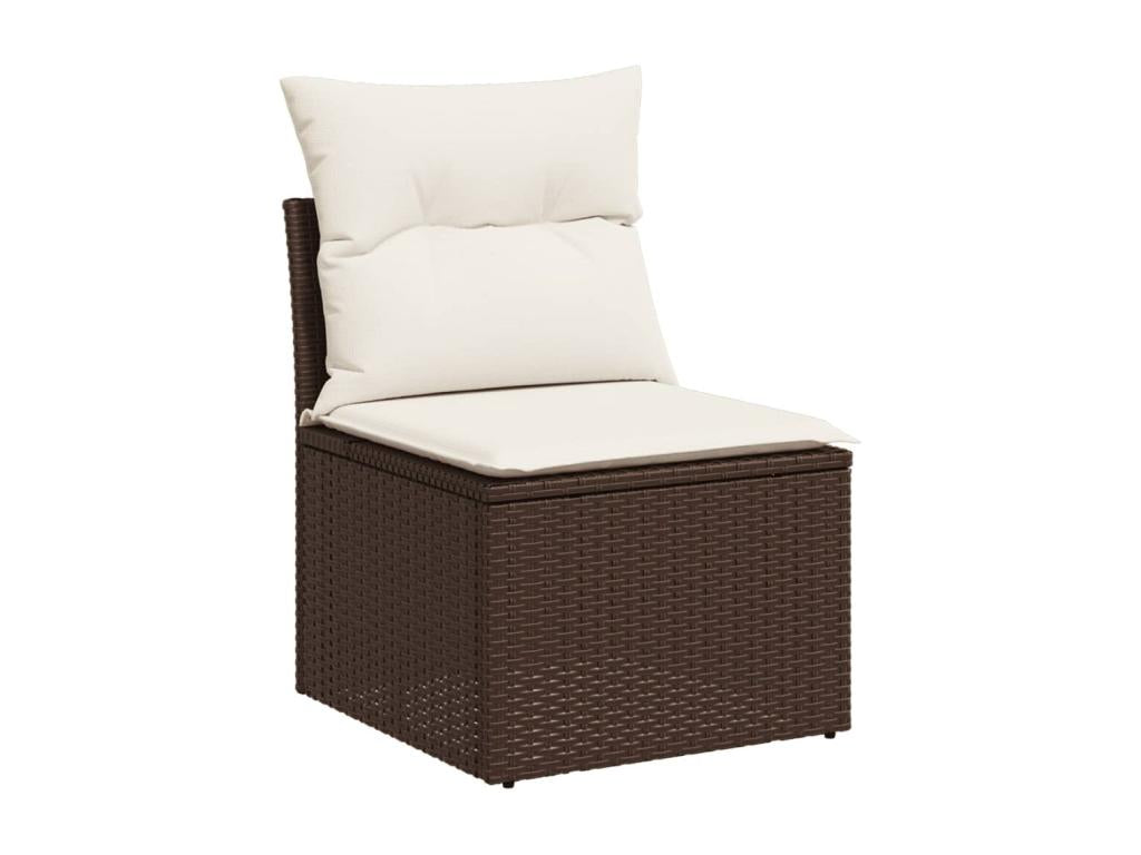 Salon de jardin 8 pcs avec coussins marron résine tressée OBIE97328