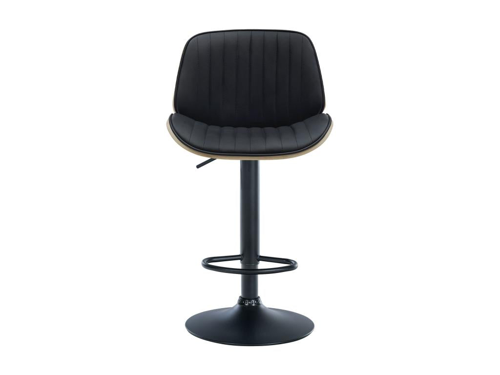 Tabouret de bar - Similicuir PVC / Métal - Nature / Noir - Mobenze LFJN43290