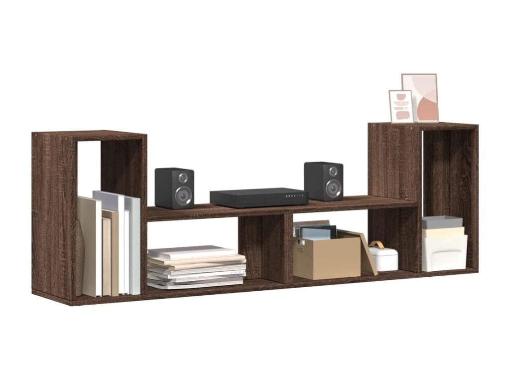 Meubles TV 2 pièces chêne marron 75x30x50 cm bois ingénierie MGBK27035