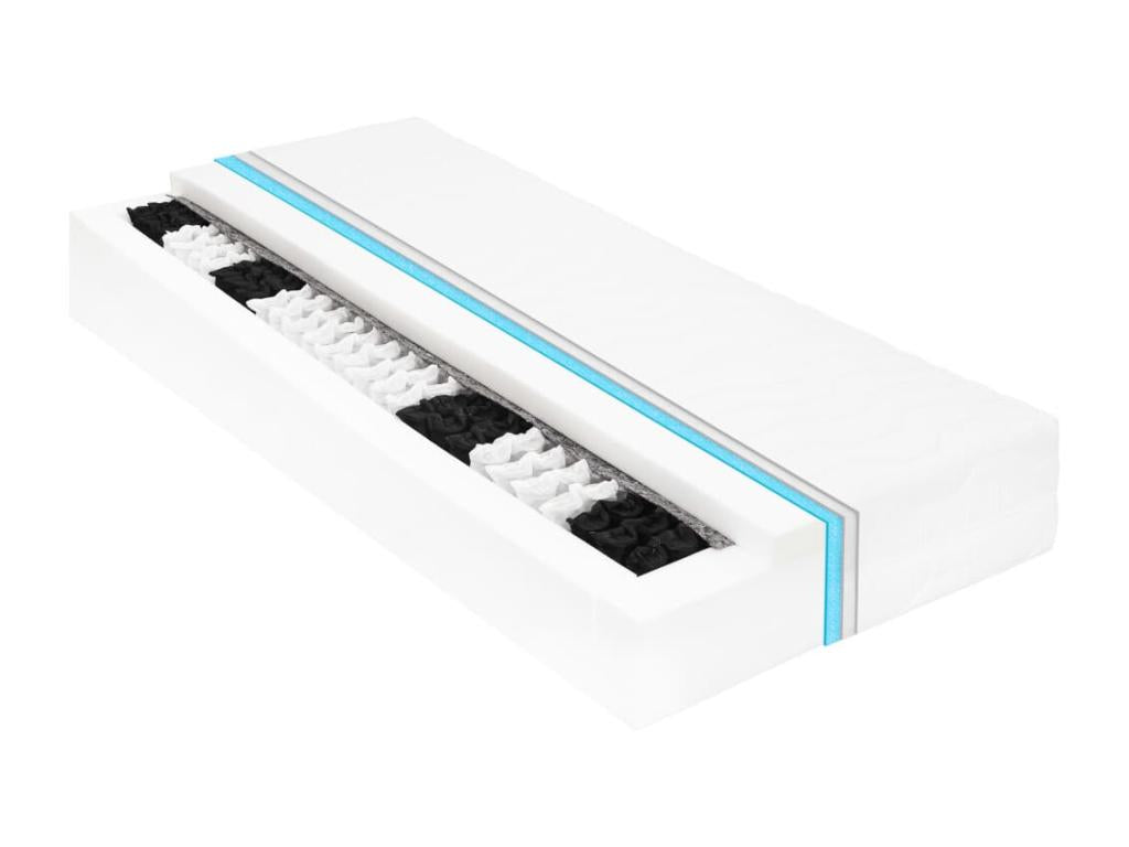 Lit avec matelas 90x200 Gris Mobenze de pin massif 16 MKSV30581