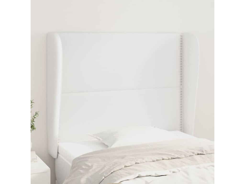 Tête de lit avec oreilles Blanc 83x23x118/128 cm Similicuir EART77563