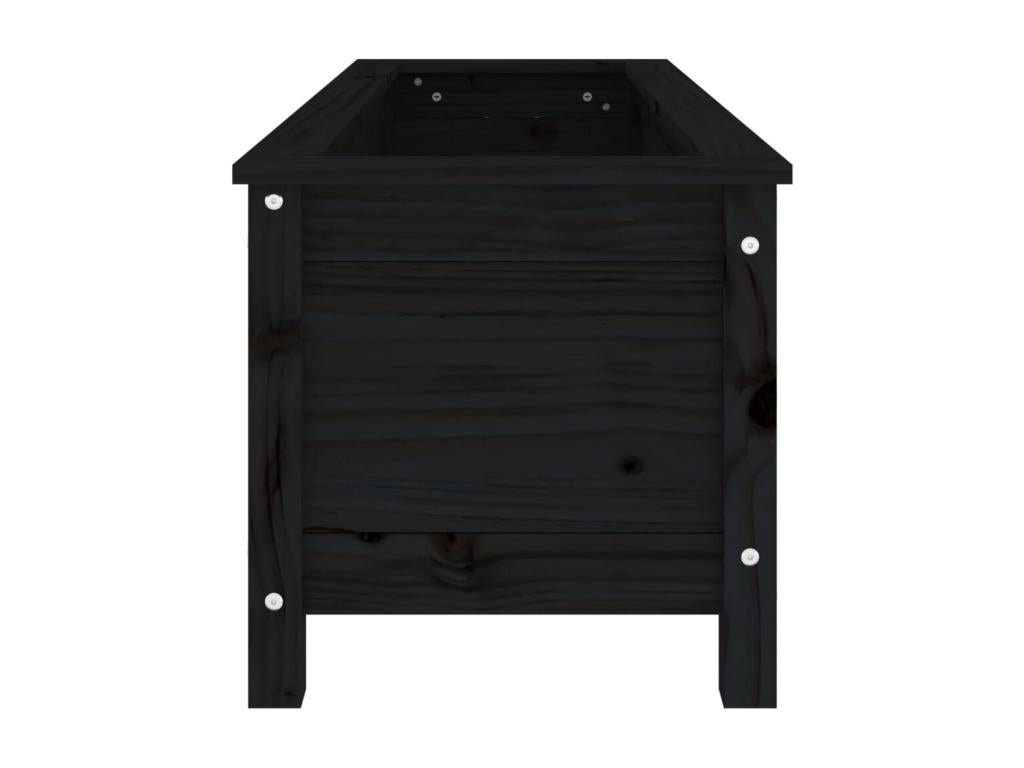 Lit surélevé de jardin noir 119.5x40x39 bois de pin massif RWCP80816