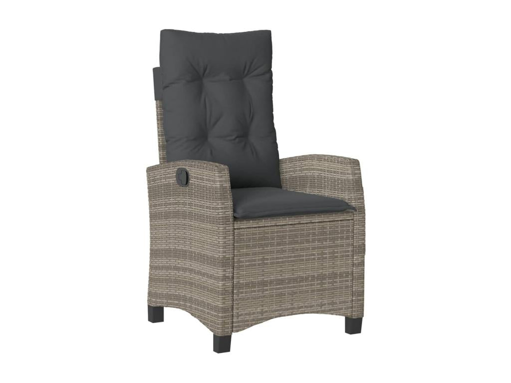 Ensemble à manger de jardin et coussins 7 pièces gris rotin QLVV35981