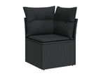 Salon de jardin 11 pcs avec coussins noir résine tressée WCDT50256