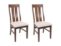 Lot de 2 chaises de salle à manger Boislis-M58 chaise de cuisine tissu/textile bois massif - bâti foncé crème NDES49222