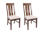Lot de 2 chaises de salle à manger Boislis-M58 chaise de cuisine tissu/textile bois massif - bâti foncé crème NDES49222