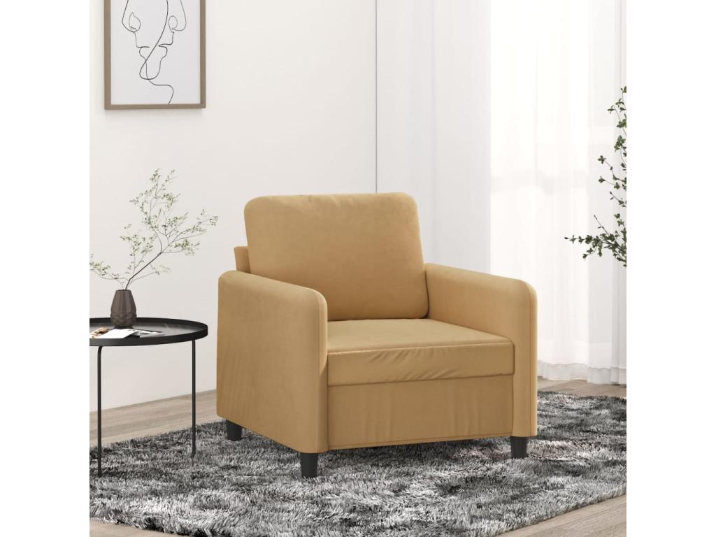 Fauteuil Marron 60 cm Velours NODY90406