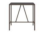 Mobenze - Table de bar et dessus en verre marron 110x70x110 cm poly rotin FQNM35856