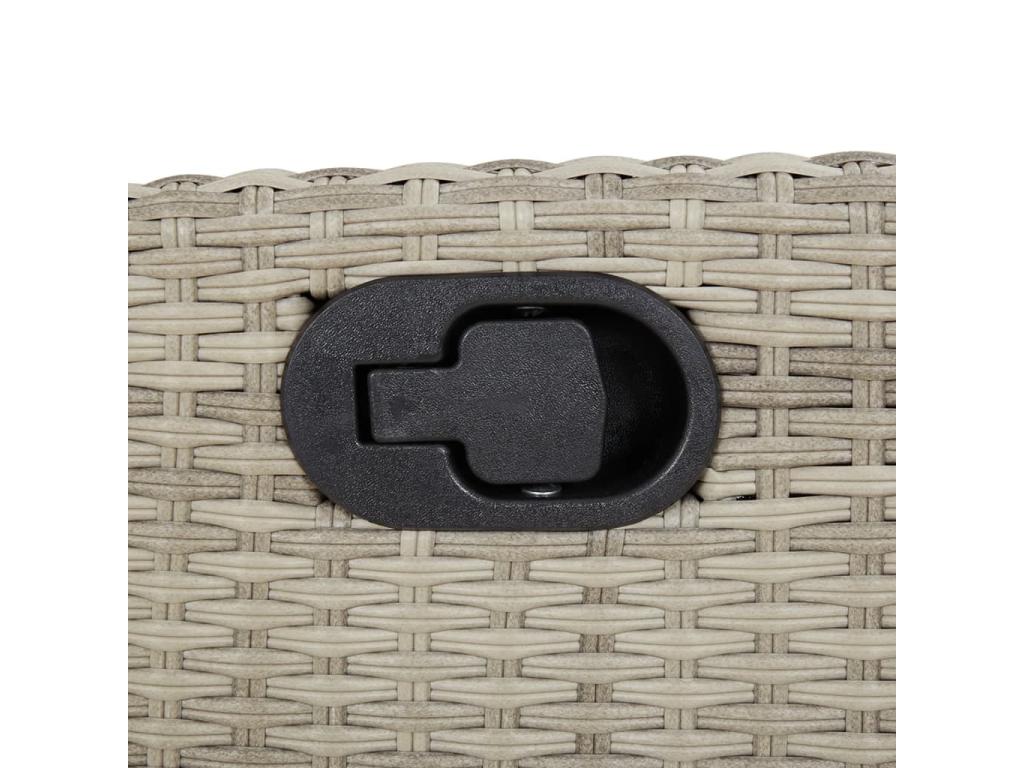 Ensemble à manger de jardin et coussins 7 pièces gris clair rotin FYDN60204