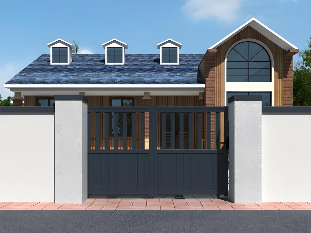 Portail coulissant aluminium semi ajouré L401 x H149 cm anthracite Mobenze II ORHV06317