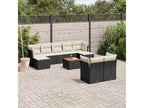Salon de jardin 10 pcs avec coussins noir résine tressée RXMZ95646