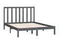 Cadre de lit sans matelas gris 135x190 cm Mobenze de pin massif UFZU49551