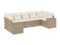 Salon de jardin avec coussins 7 pièces beige résine tressée DVYB33201