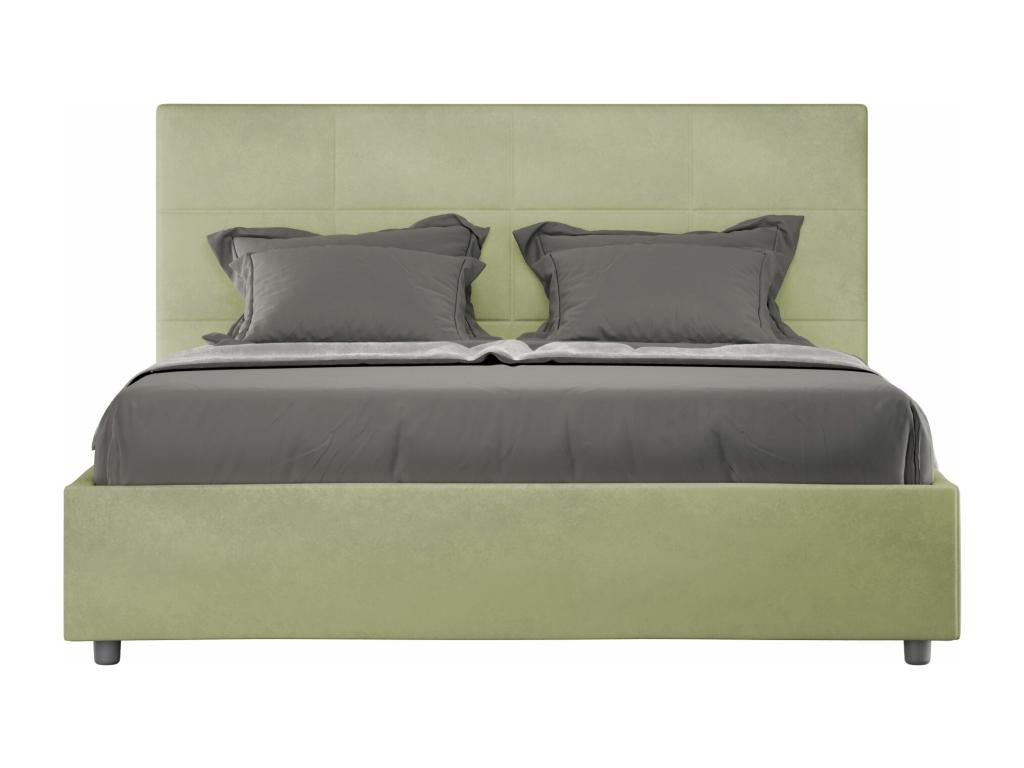 Lit coffre double capitonné 160x200 microfibre thé vert Mobenze VXCI25916