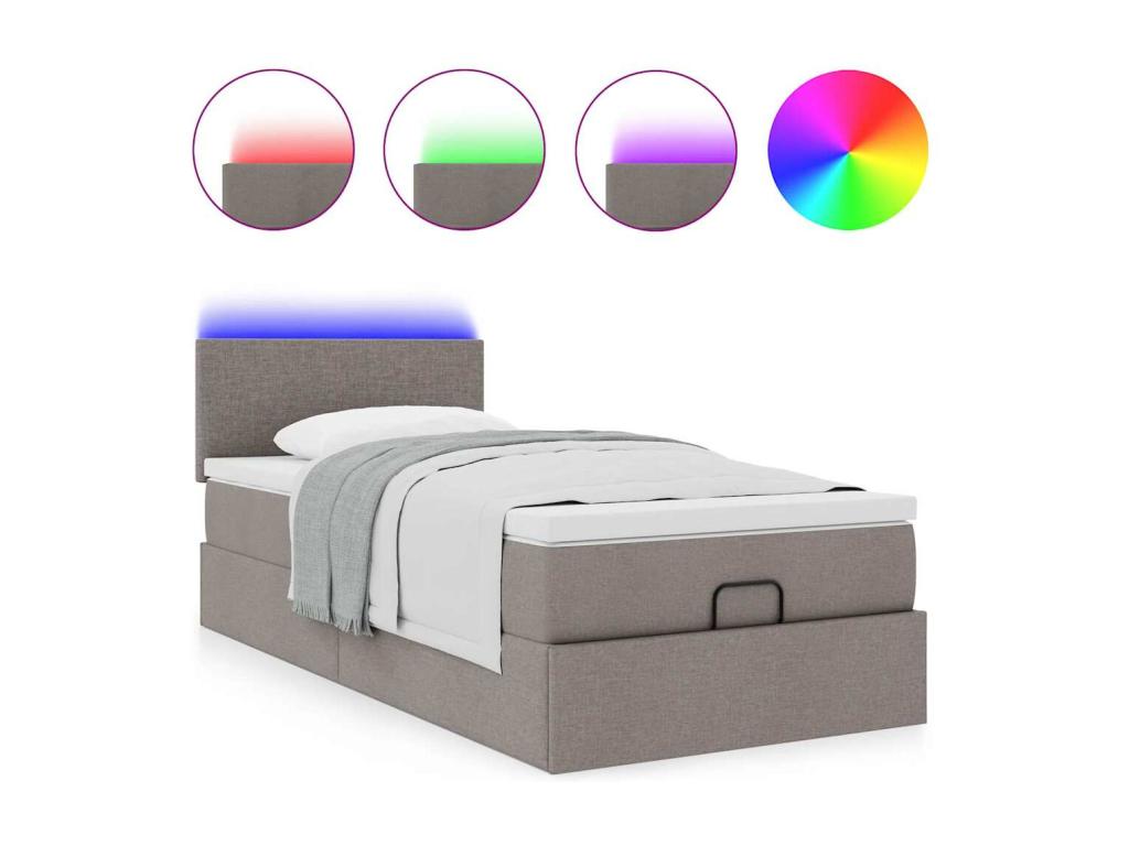 Lit Mobenze avec matelas Mobenze 90x200 cm tissu DRMA63616